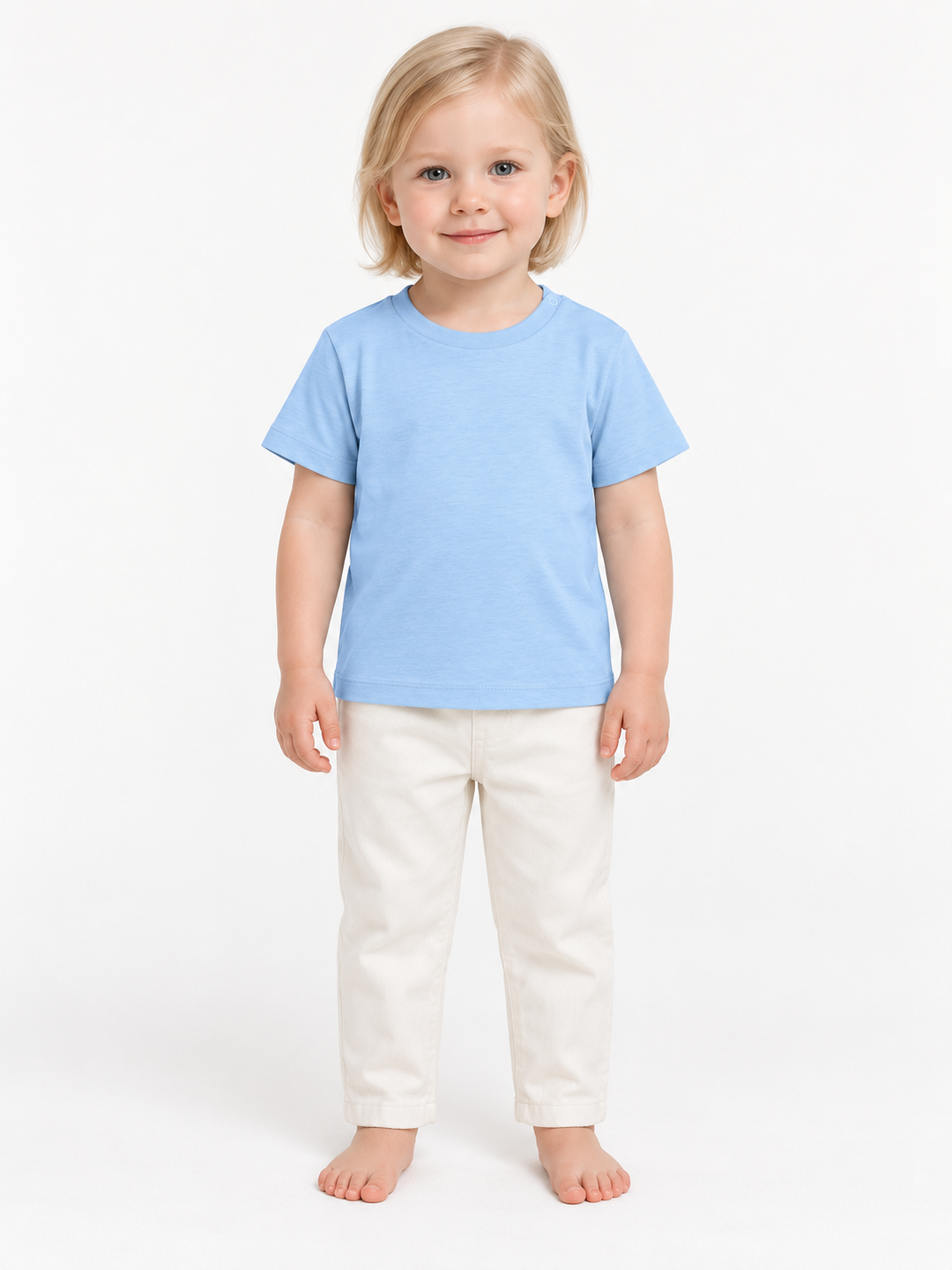 Baby T-Shirt in Jeansblau – Modelansicht