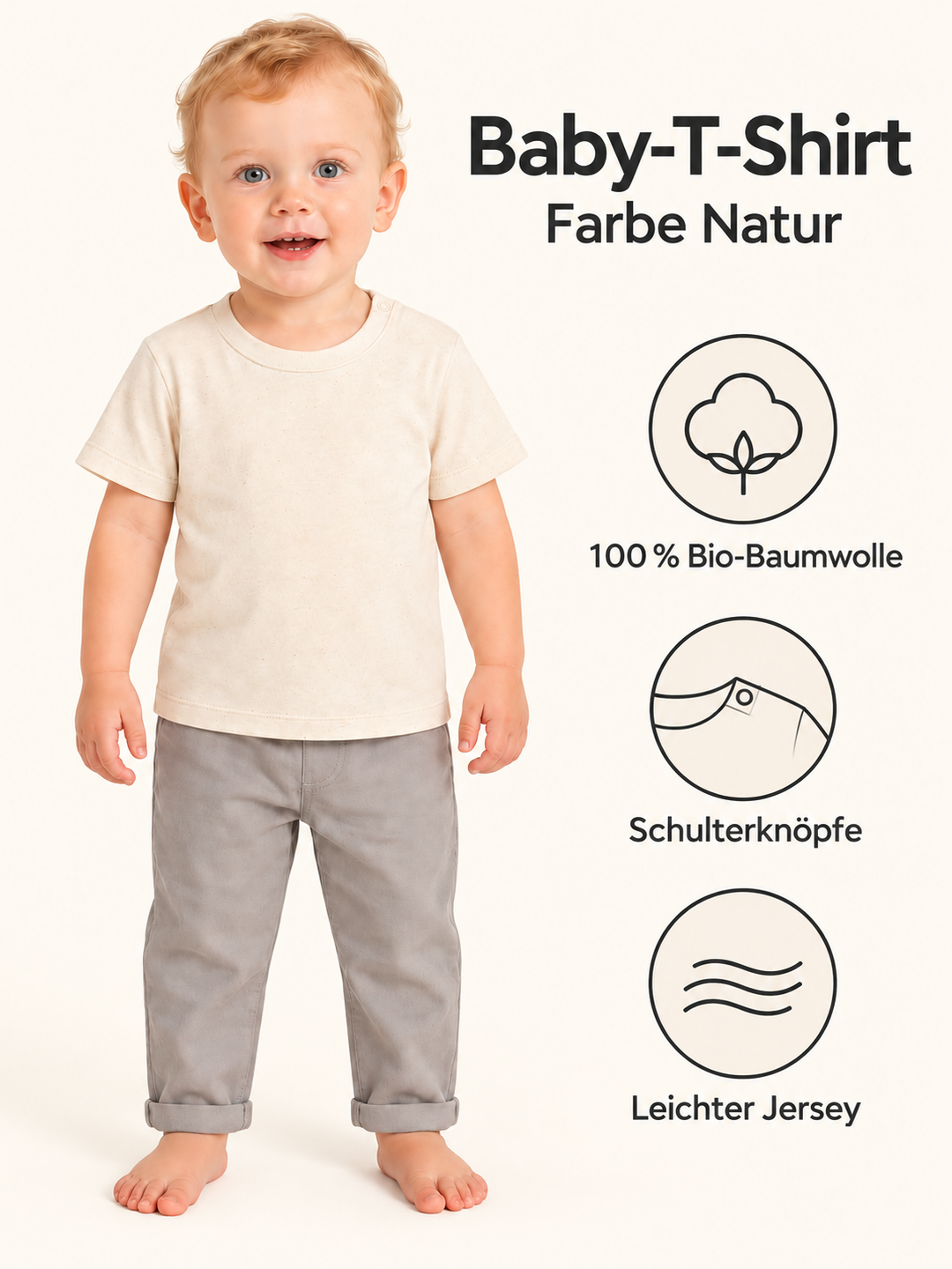 Baby T-Shirt in Natur – Produktdetails