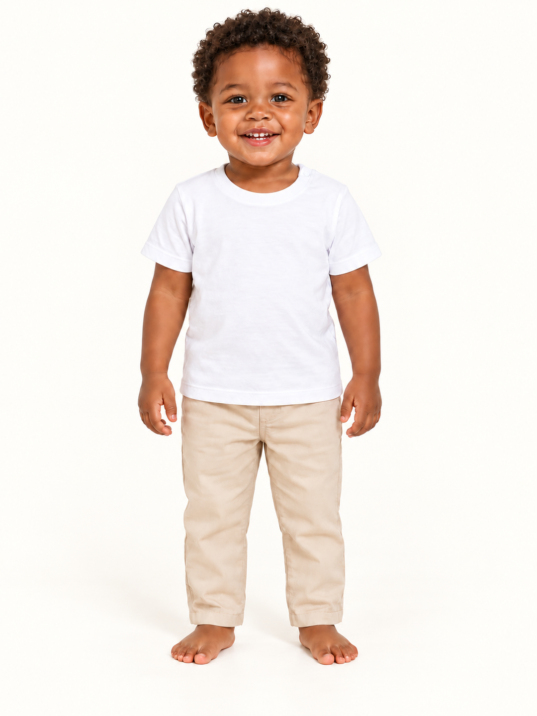 Baby T-Shirt in Weiß – Modelansicht