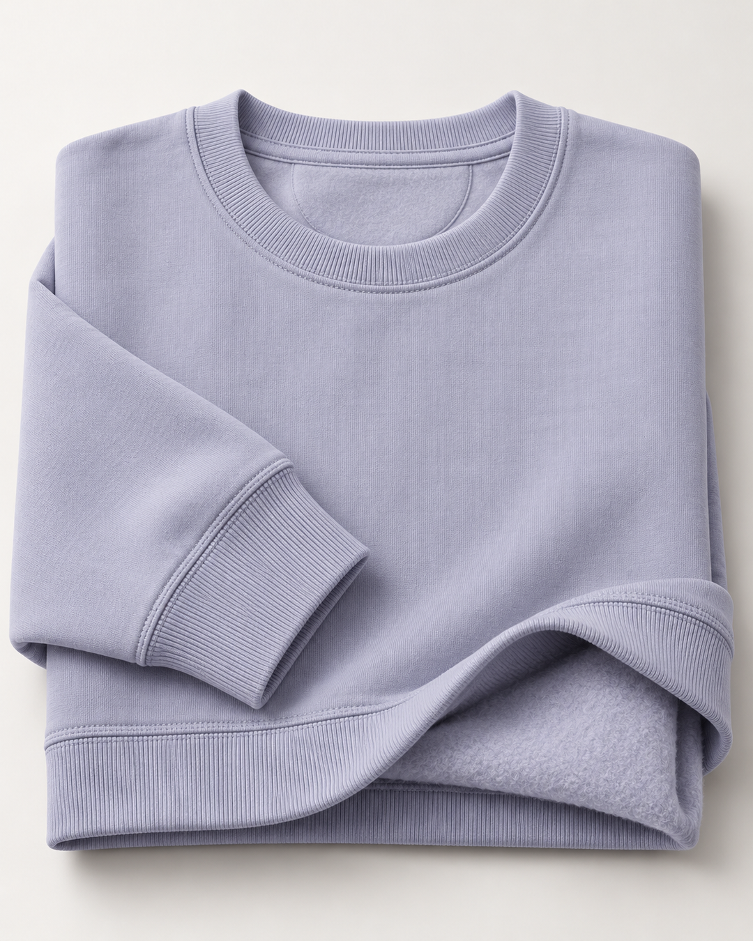 Sitztgut Damen-Sweatshirt aus Baumwolle, kurz geschnitten – Lavender – Materialdetail