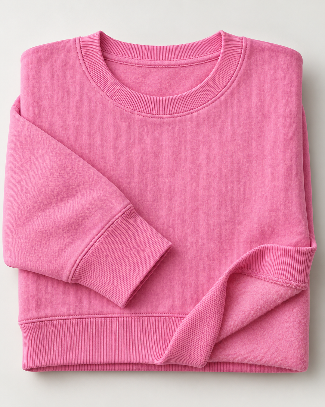 Sitztgut Damen-Sweatshirt aus Baumwolle, kurz geschnitten – Bubble Pink – Materialdetail