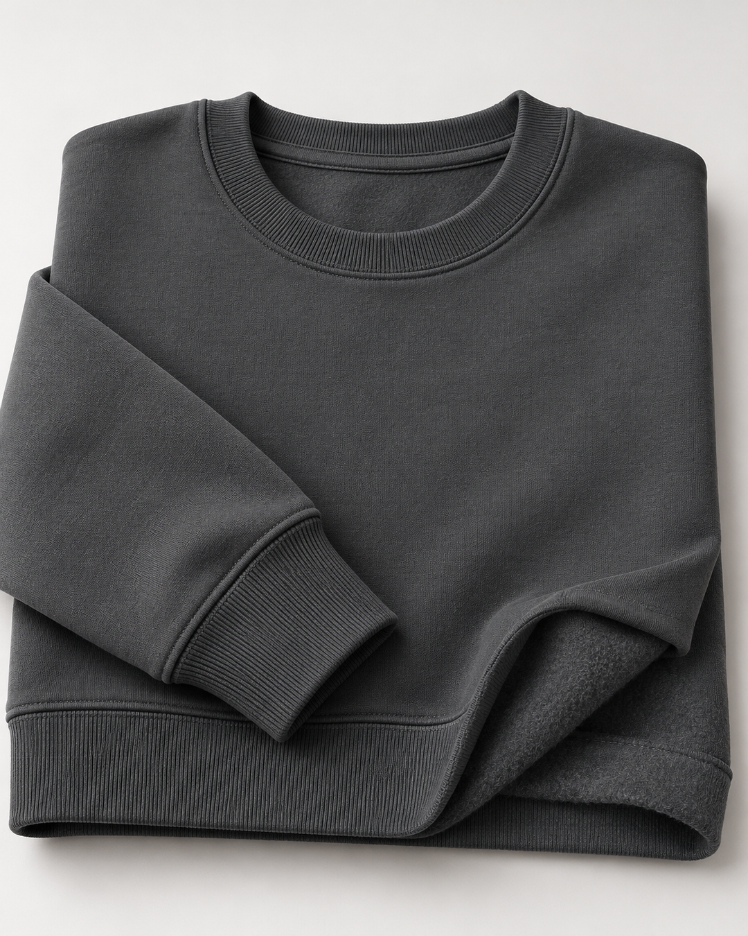 Sitztgut Damen-Sweatshirt aus Baumwolle, kurz geschnitten – Anthracite – Materialdetail