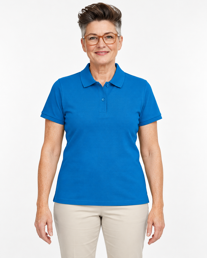 Sitztgut Damen-Poloshirt aus Baumwoll-Piqué, 185 g/m² – Royal Blue – Vorderansicht