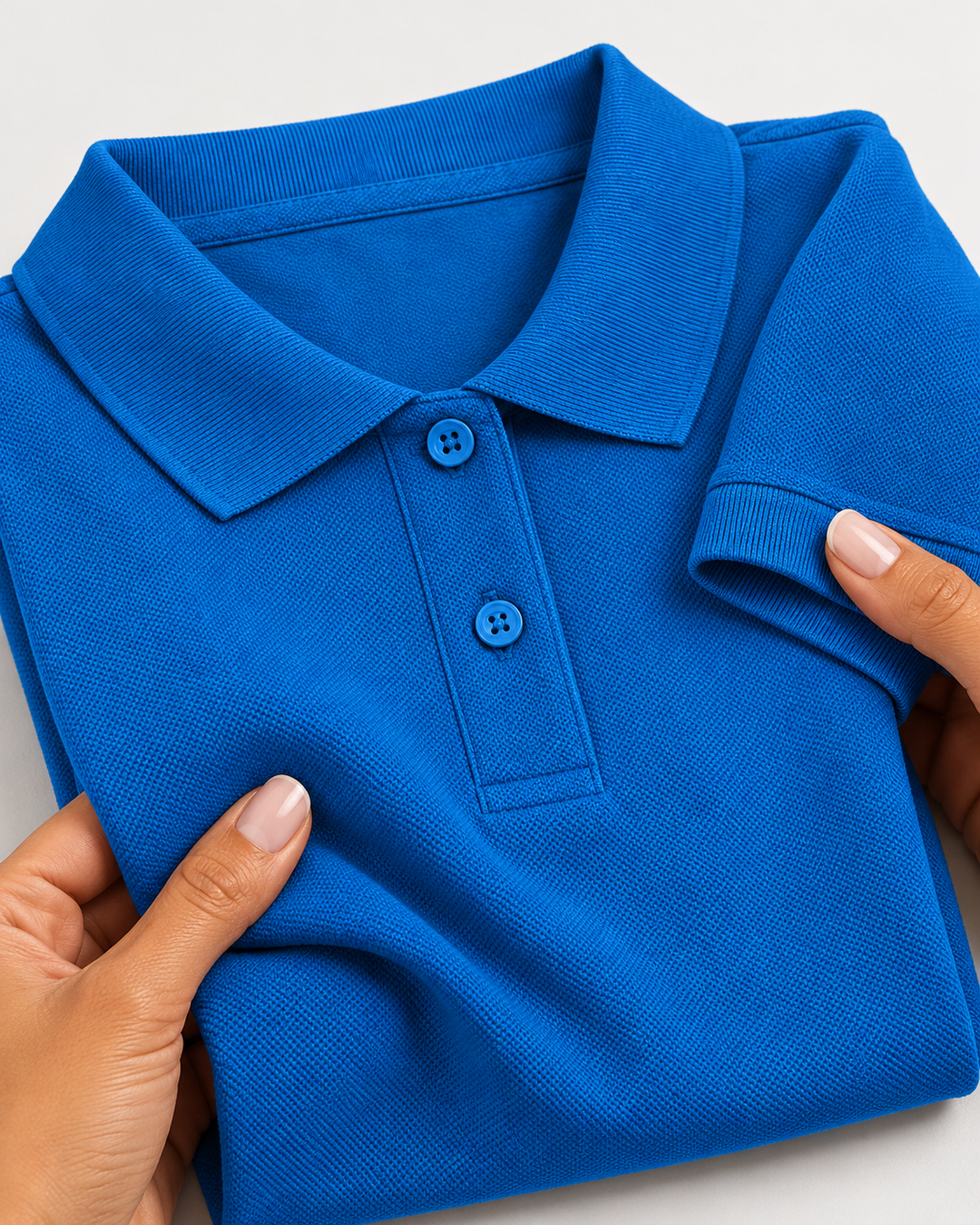 Sitztgut Damen-Poloshirt aus Baumwoll-Piqué, 185 g/m² – Royal Blue – Materialdetail