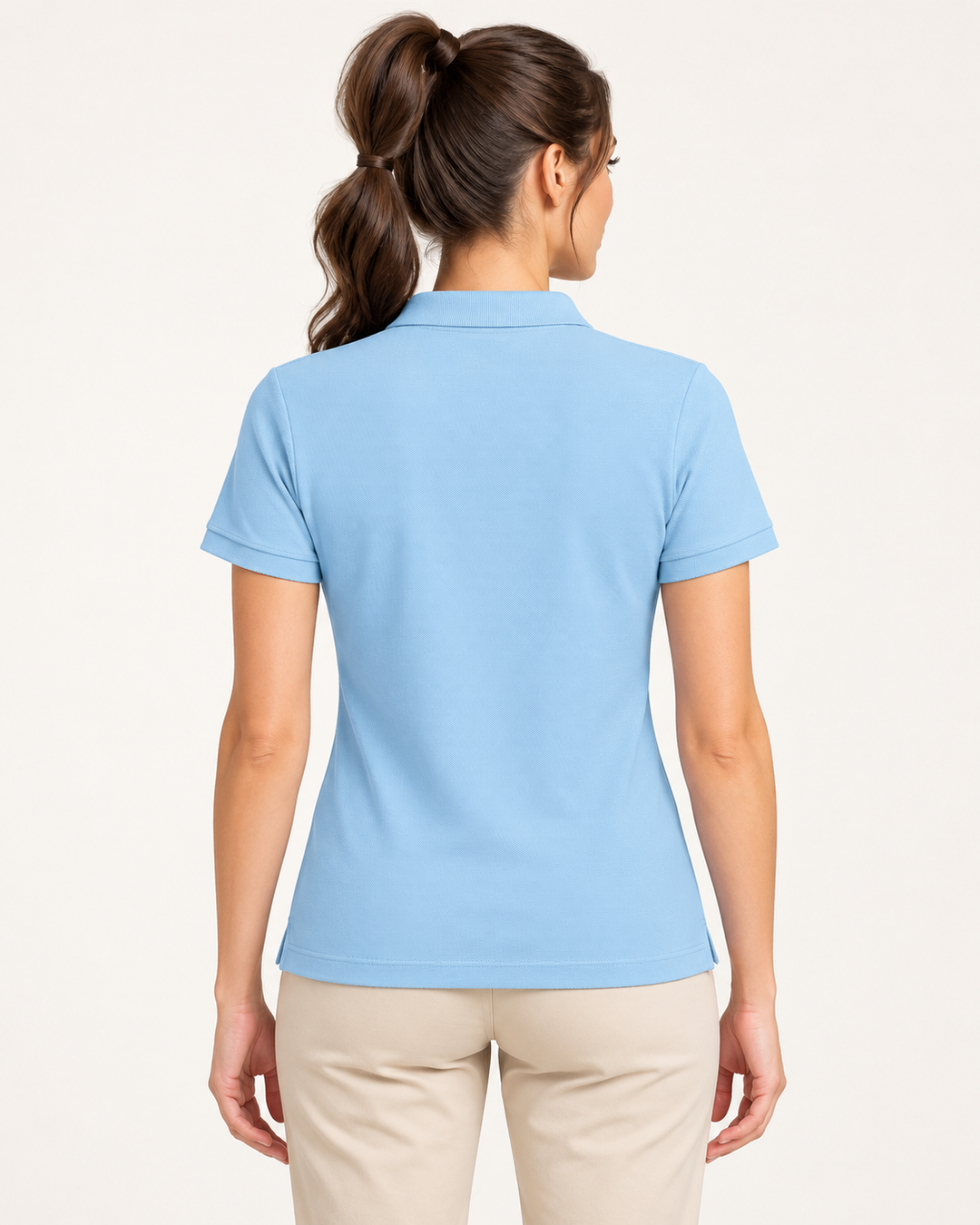 Sitztgut Damen-Poloshirt aus Baumwoll-Piqué, 185 g/m² – Sky blue – Rückenansicht