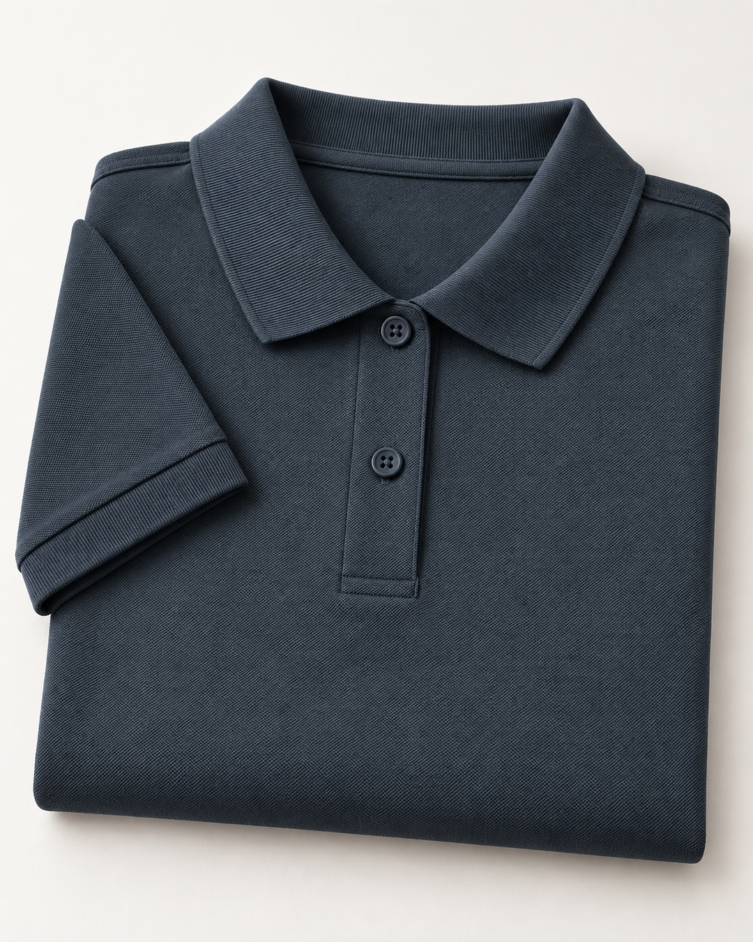 Sitztgut Damen-Poloshirt aus Baumwoll-Piqué, 185 g/m² – India Ink Grey – Materialdetail