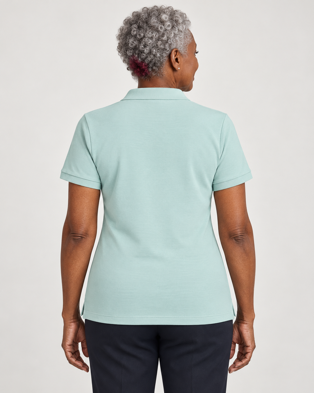 Sitztgut Damen-Poloshirt aus Baumwoll-Piqué, 185 g/m² – Caribbean Blue – Rückenansicht