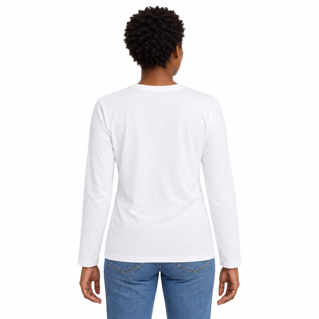 Sitztgut Unisex-Langarmshirt aus Baumwolle, 180 g/m² – Weiß – Rückenansicht