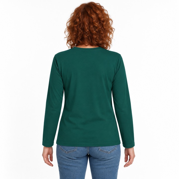 Sitztgut Unisex-Langarmshirt aus Baumwolle, 180 g/m² – Grün – Rückenansicht