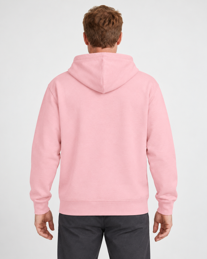 Sitztgut Unisex-Sweatjacke aus Baumwolle mit Kapuze – Cotton Pink – Rückenansicht