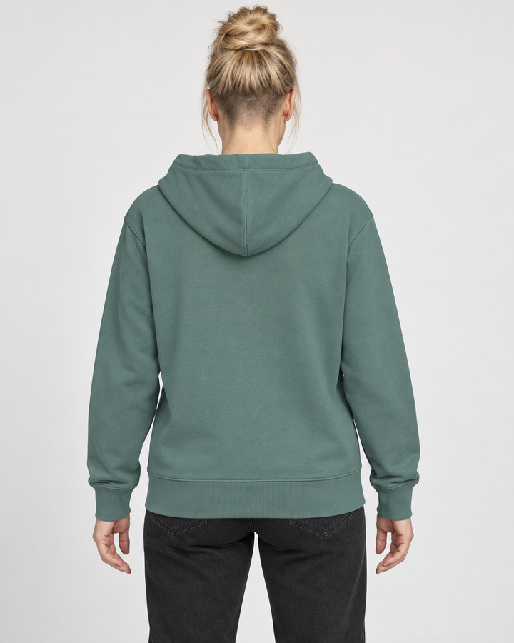 Sitztgut Unisex-Sweatjacke aus Baumwolle mit Kapuze – Green Bay – Rückenansicht