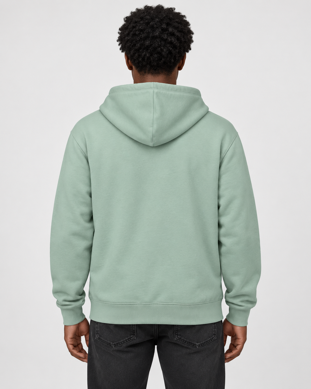 Sitztgut Unisex-Sweatjacke aus Baumwolle mit Kapuze – Aloe – Rückenansicht