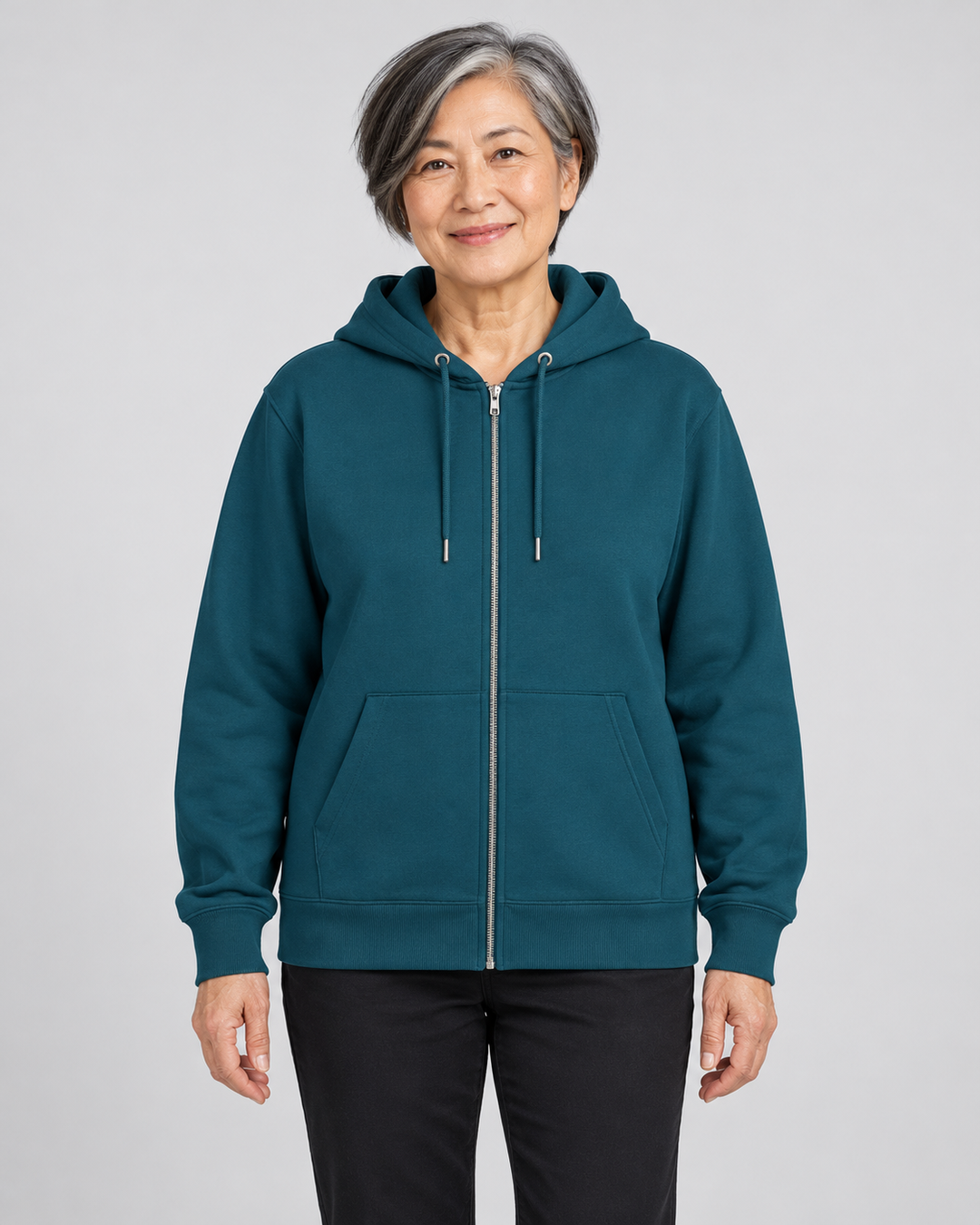 Sitztgut Unisex-Sweatjacke aus Baumwolle mit Kapuze – Stargazer – Vorderansicht