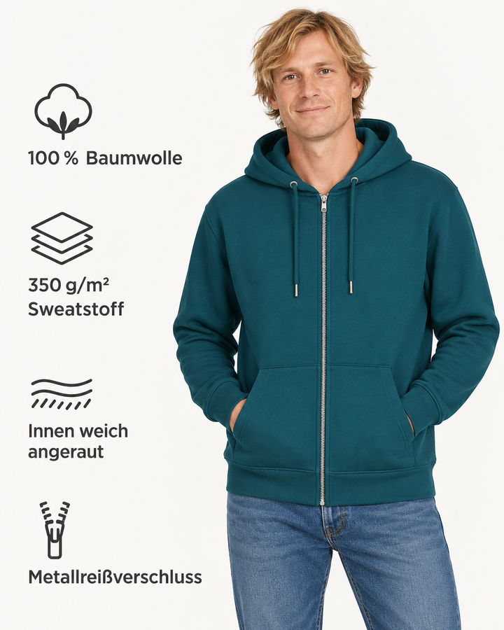 Sitztgut Unisex-Sweatjacke aus Baumwolle mit Kapuze – Stargazer – Produktdetails