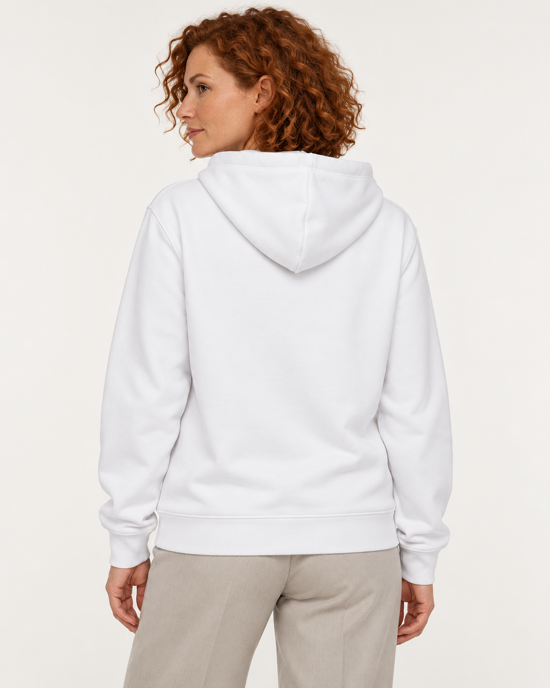 Sitztgut Damen-Hoodie mit Kängurutasche – Weiß – Rückenansicht