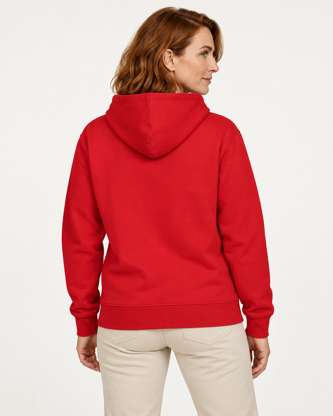 Sitztgut Damen-Hoodie mit Kängurutasche – Red – Rückenansicht