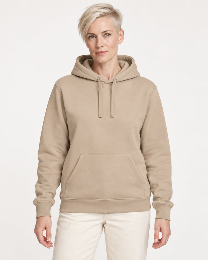 Sitztgut Damen-Hoodie mit Kängurutasche – Desert Dust – Vorderansicht