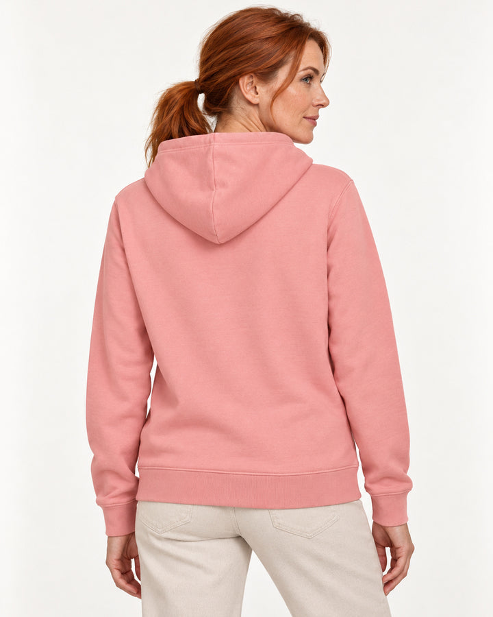 Sitztgut Damen-Hoodie mit Kängurutasche – Canyon Pink – Rückenansicht
