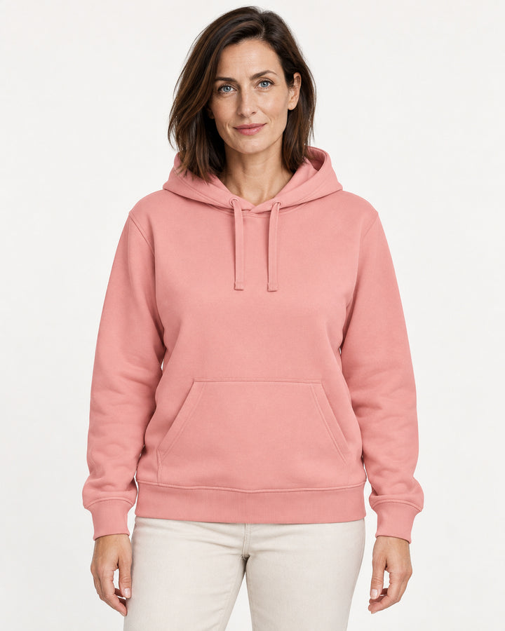 Sitztgut Damen-Hoodie mit Kängurutasche – Canyon Pink – Vorderansicht