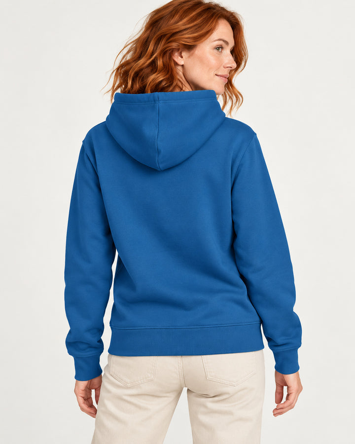 Sitztgut Damen-Hoodie mit Kängurutasche – Royal Blue – Rückenansicht