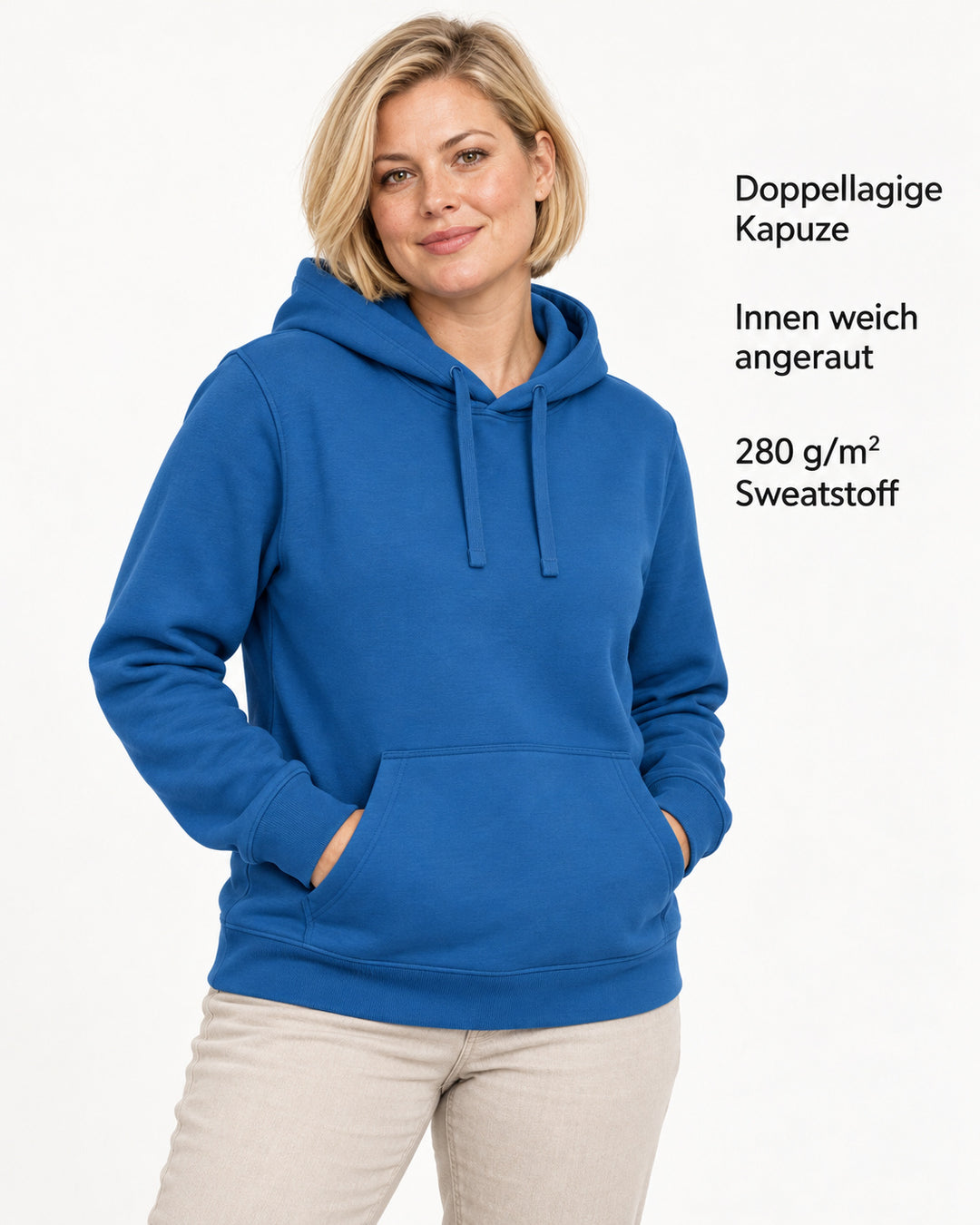 Sitztgut Damen-Hoodie mit Kängurutasche – Royal Blue – Produktvorteile