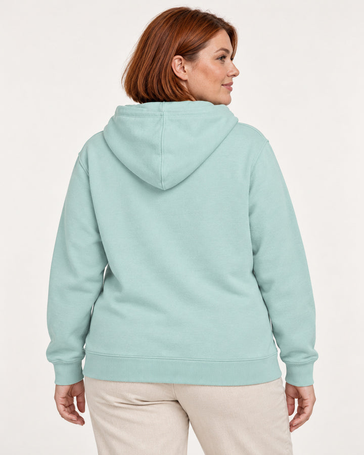 Sitztgut Damen-Hoodie mit Kängurutasche – Caribbean Blue – Rückenansicht