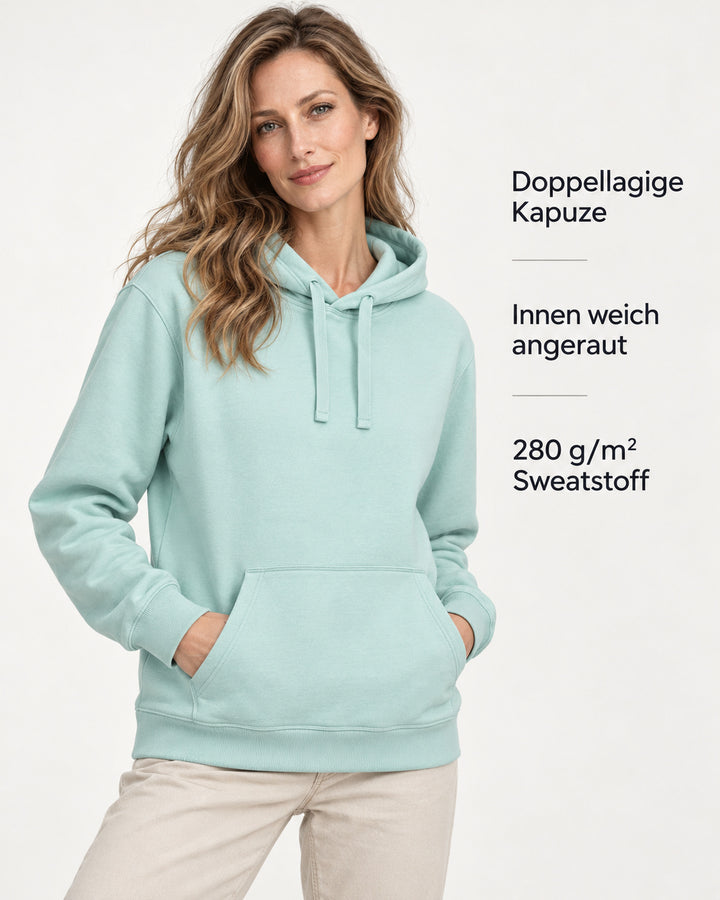 Sitztgut Damen-Hoodie mit Kängurutasche – Caribbean Blue – Produktvorteile