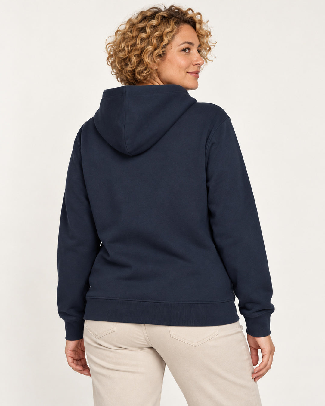 Sitztgut Damen-Hoodie mit Kängurutasche – Marineblau – Rückenansicht