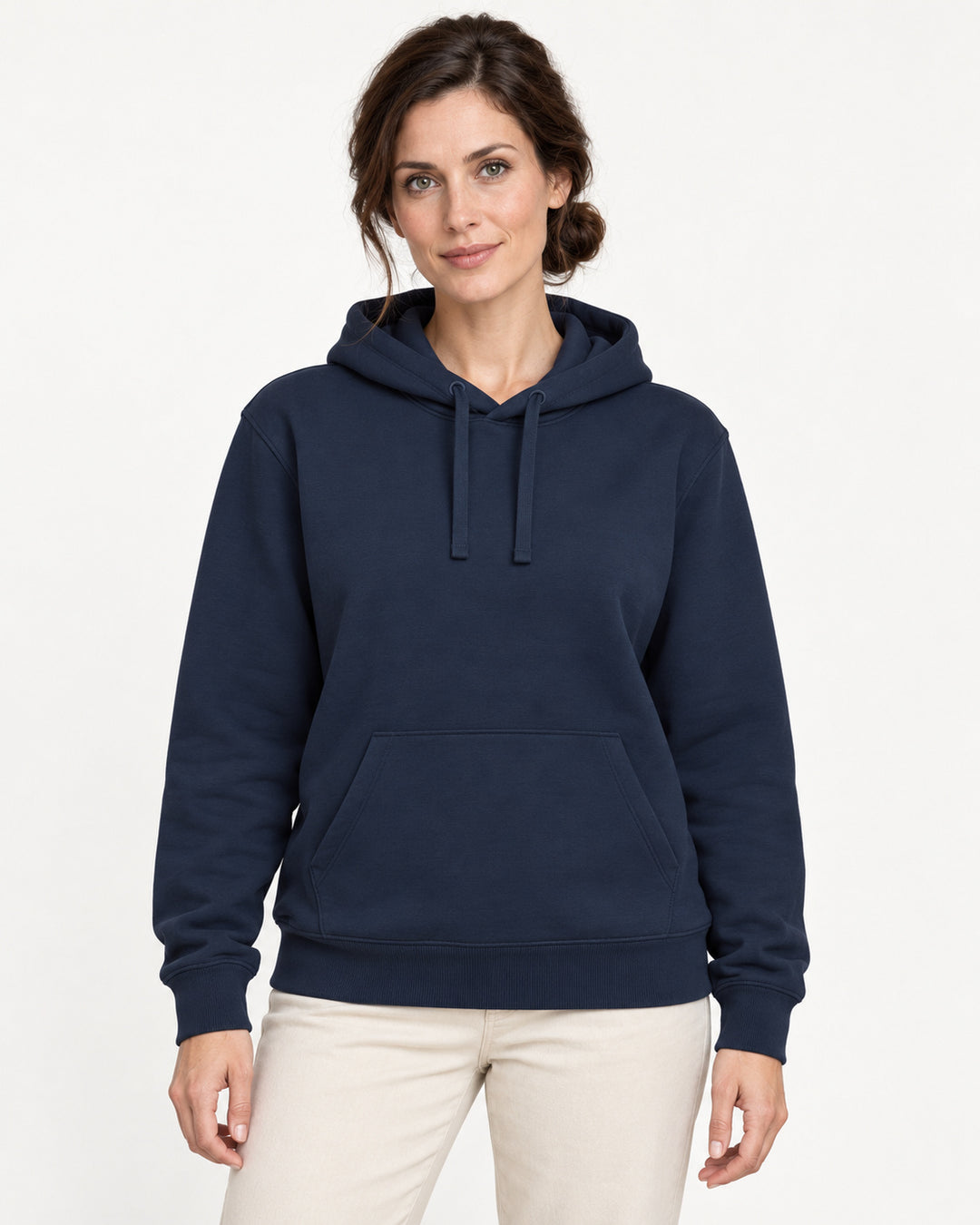 Sitztgut Damen-Hoodie mit Kängurutasche – Marineblau – Vorderansicht