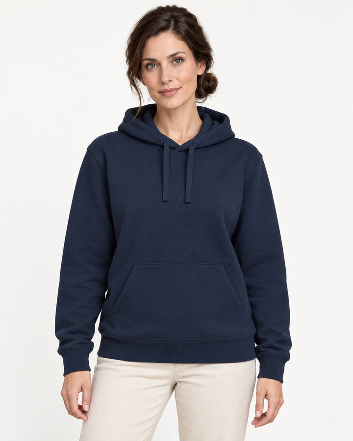 Sitztgut Damen-Hoodie mit Kängurutasche – Marineblau – Vorderansicht