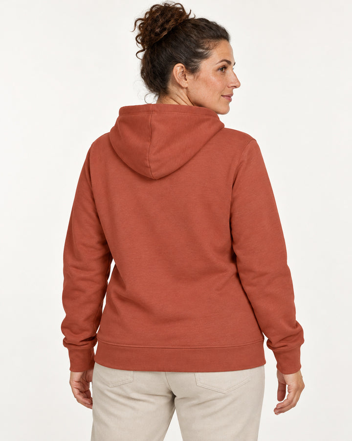 Sitztgut Damen-Hoodie mit Kängurutasche – Heritage Brown – Rückenansicht