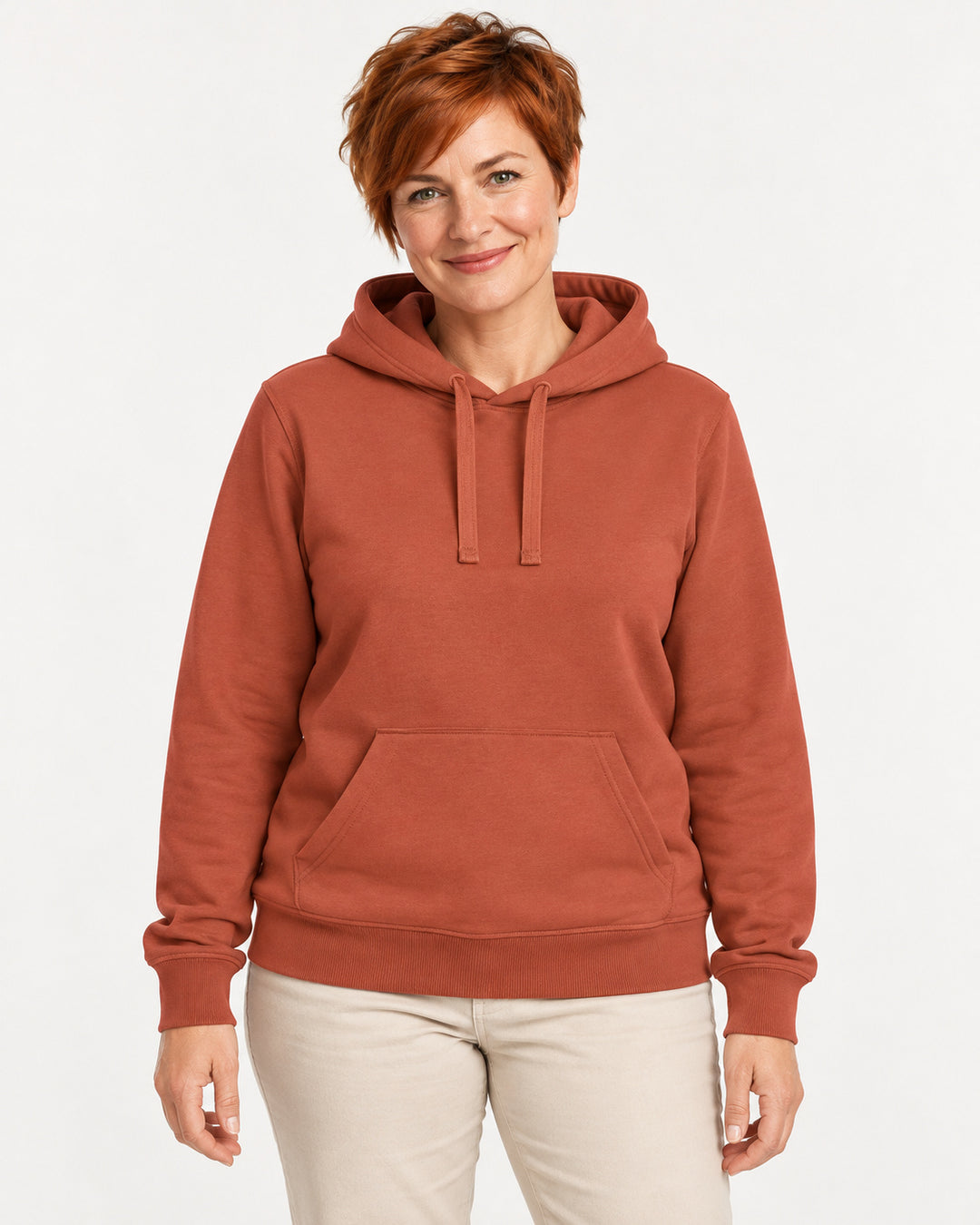 Sitztgut Damen-Hoodie mit Kängurutasche – Heritage Brown – Vorderansicht