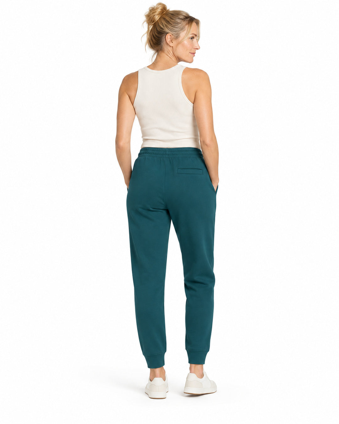 Sitztgut Damen-Jogginghose aus Baumwolle mit Rippbündchen – Stargazer – Rückenansicht