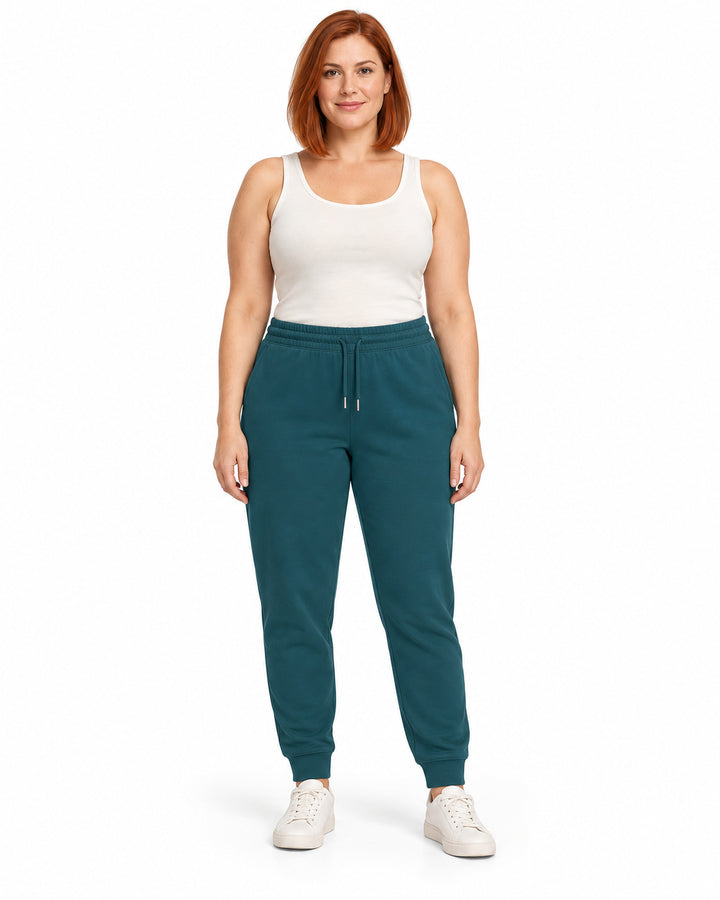 Sitztgut Damen-Jogginghose aus Baumwolle mit Rippbündchen – Stargazer – Vorderansicht