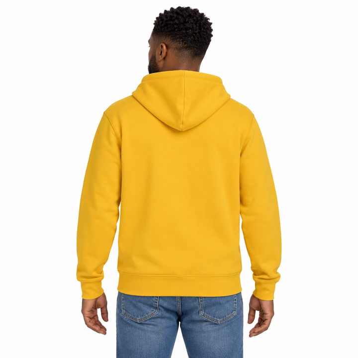 Sitztgut Unisex-Hoodie mit Kängurutasche – Spectra Yellow – Rückenansicht