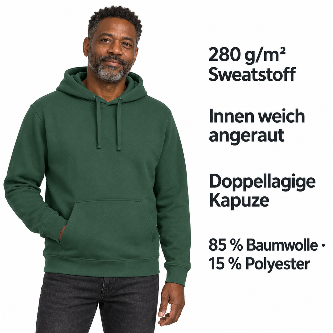 Sitztgut Unisex-Hoodie mit Kängurutasche – Bottle Green – Produktdetails