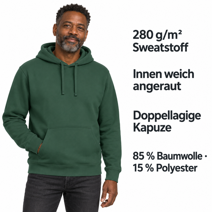 Sitztgut Unisex-Hoodie mit Kängurutasche – Bottle Green – Produktdetails