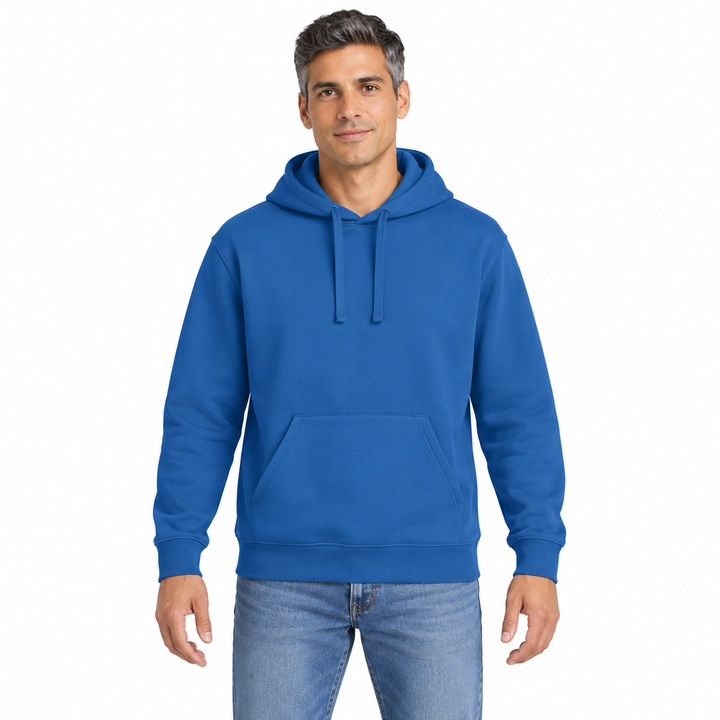 Sitztgut Unisex-Hoodie mit Kängurutasche – Royal Blue – Vorderansicht