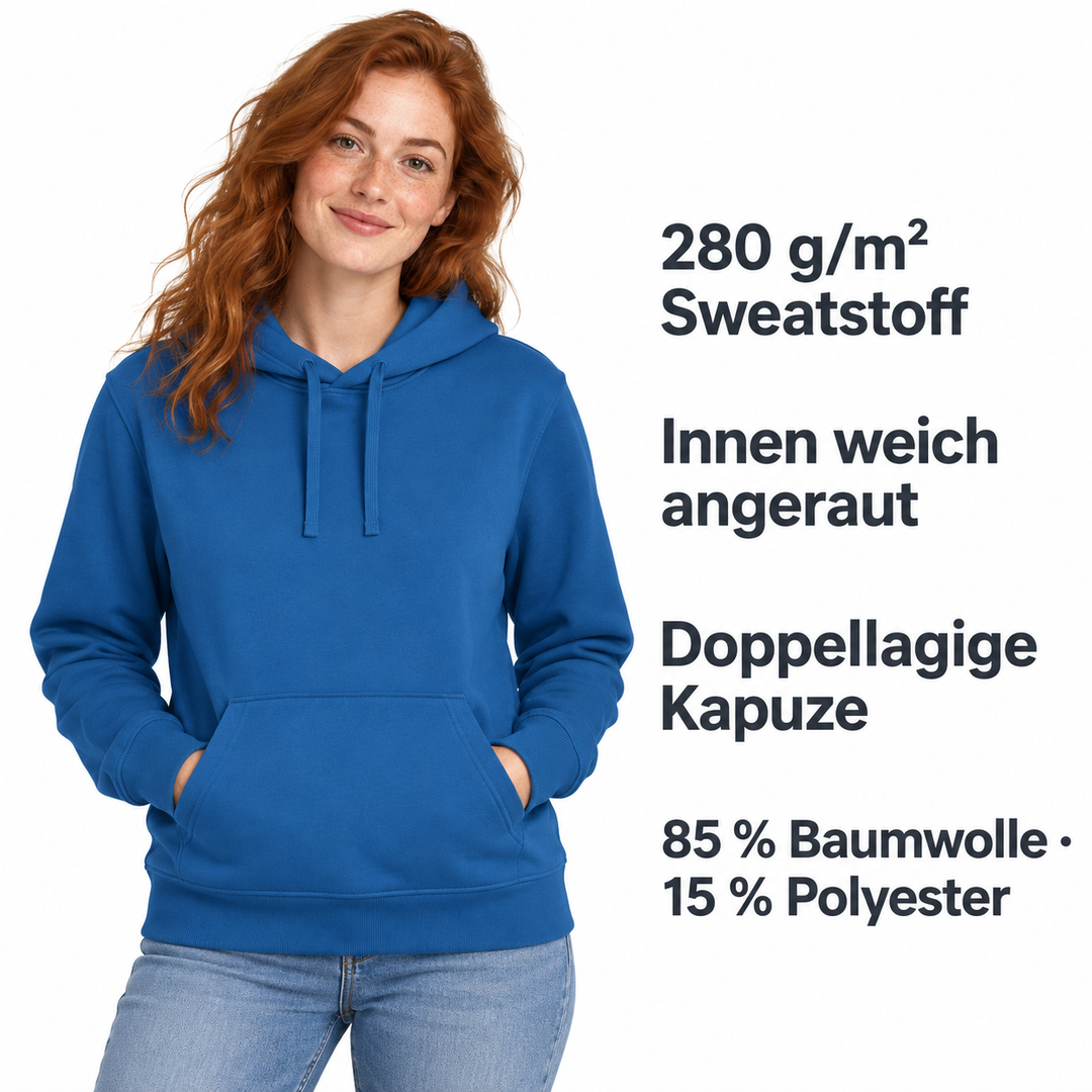 Sitztgut Unisex-Hoodie mit Kängurutasche – Royal Blue – Produktdetails