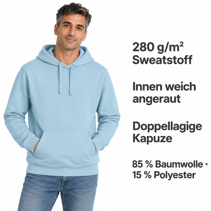 Sitztgut Unisex-Hoodie mit Kängurutasche – Sky blue – Produktdetails