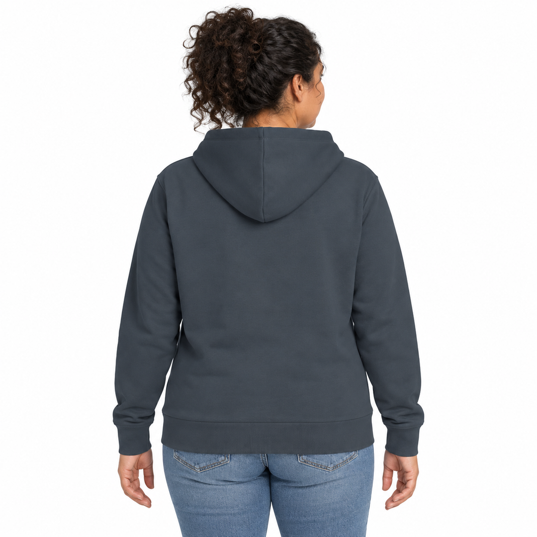 Sitztgut Unisex-Hoodie mit Kängurutasche – India Ink Grey – Rückenansicht
