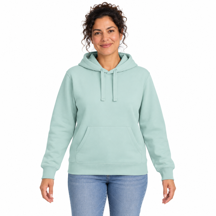Sitztgut Unisex-Hoodie mit Kängurutasche – Caribbean Blue – Vorderansicht