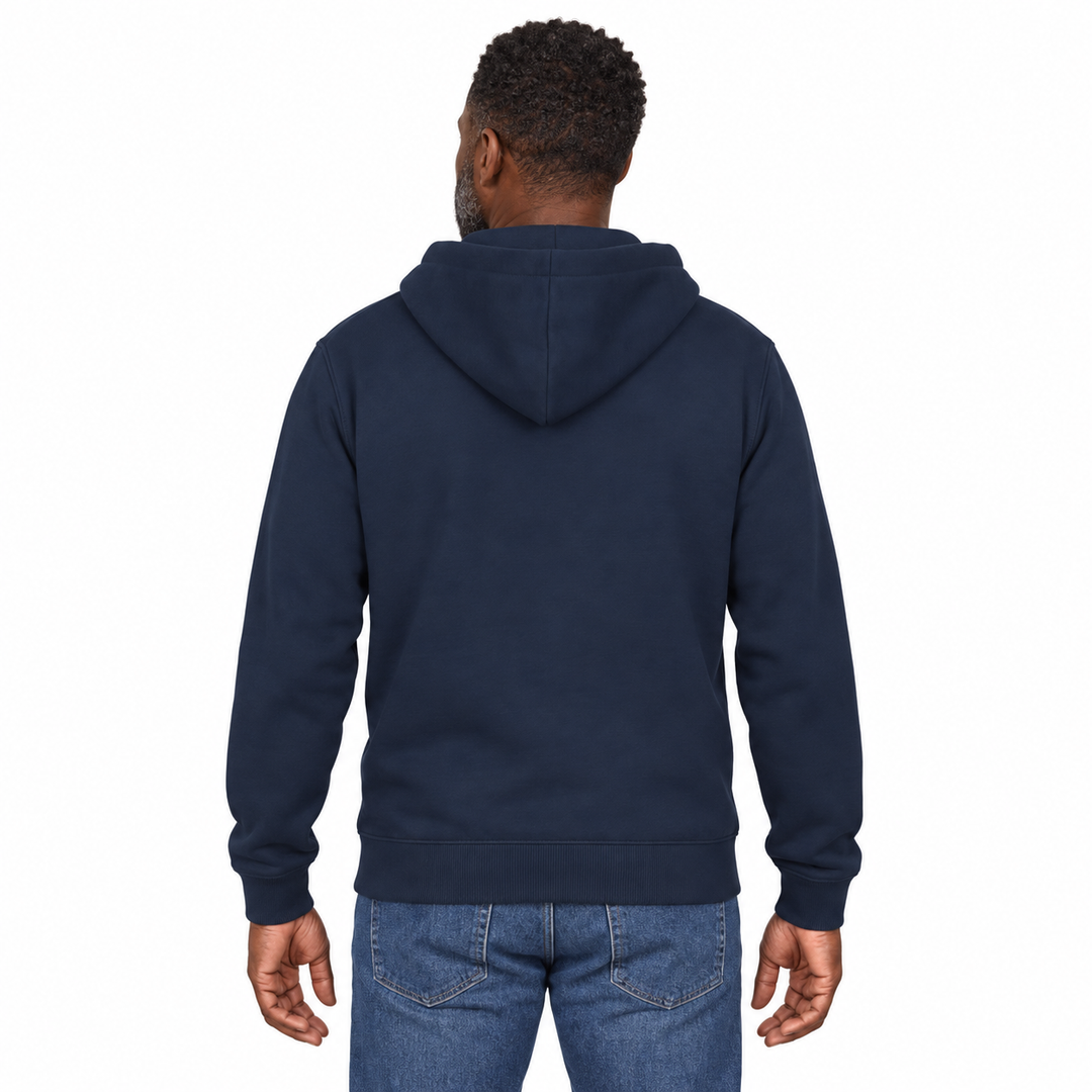Sitztgut Unisex-Hoodie mit Kängurutasche – Marineblau – Rückenansicht