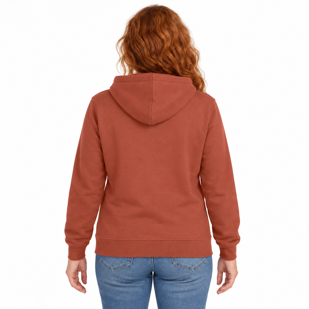 Sitztgut Unisex-Hoodie mit Kängurutasche – Heritage Brown – Rückenansicht
