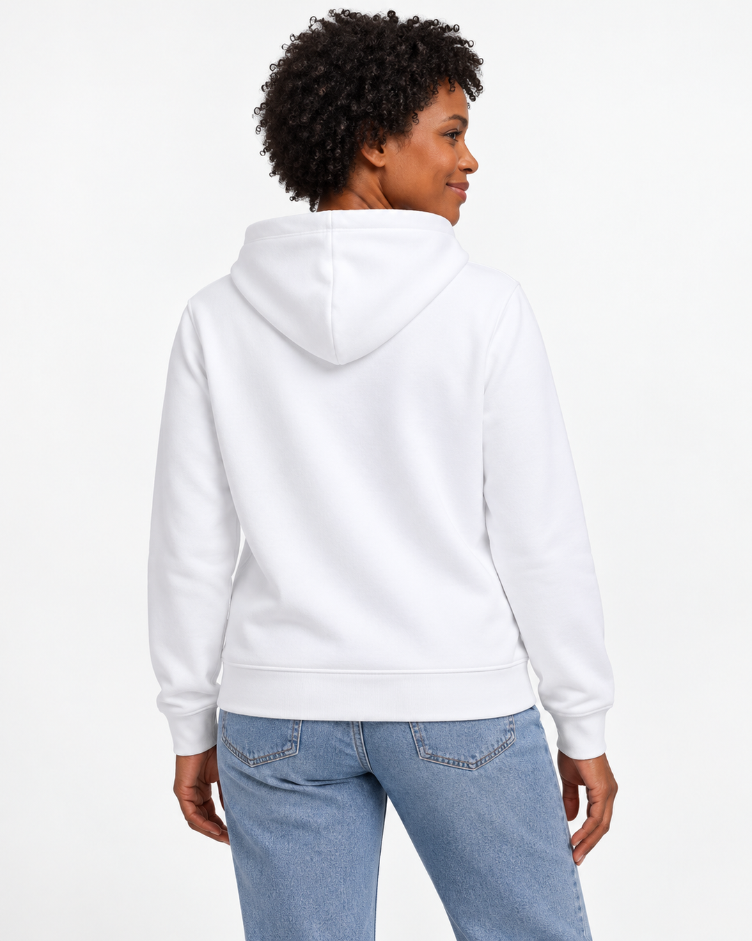 Sitztgut Unisex-Hoodie mit Kängurutasche – Weiß – Rückenansicht