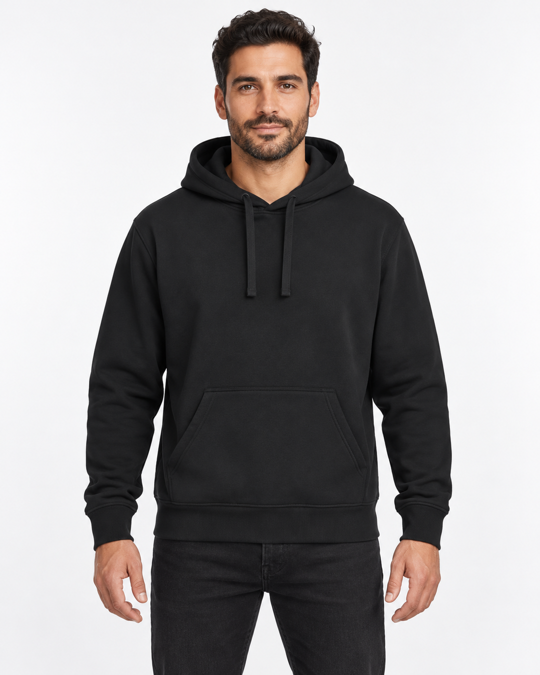 Sitztgut Unisex-Hoodie mit Kängurutasche – Schwarz – Vorderansicht