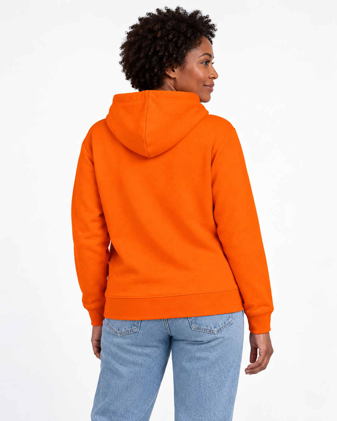 Sitztgut Unisex-Hoodie mit Kängurutasche – Bright Orange – Rückenansicht