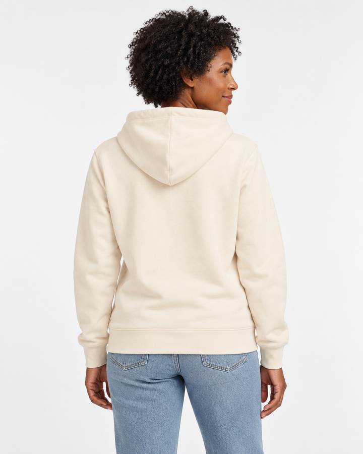 Sitztgut Unisex-Hoodie mit Kängurutasche – Natur – Rückenansicht