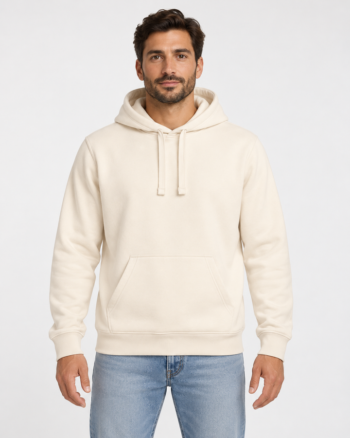 Sitztgut Unisex-Hoodie mit Kängurutasche – Natur – Vorderansicht