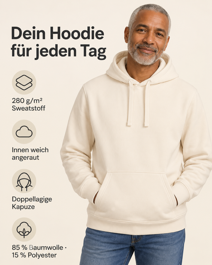 Sitztgut Unisex-Hoodie mit Kängurutasche – Natur – Produktdetails